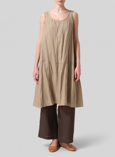 Linen A-line Scoop Neck Tunic