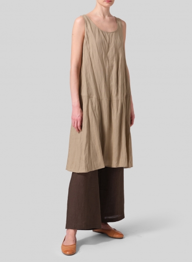 Linen A-line Scoop Neck Tunic