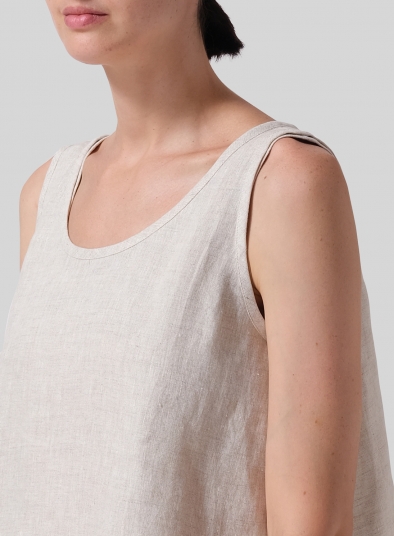 Linen Shift Dress Vest Suit