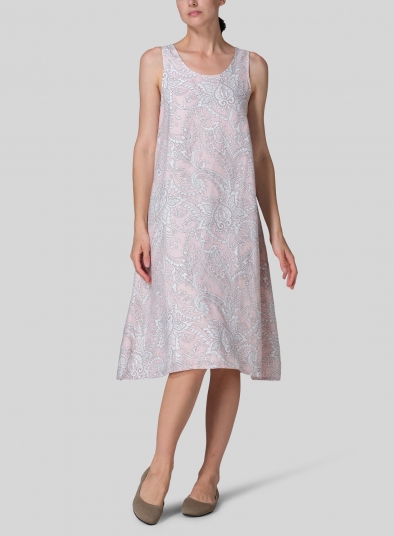 Linen Lining A-Shape Midi Dress