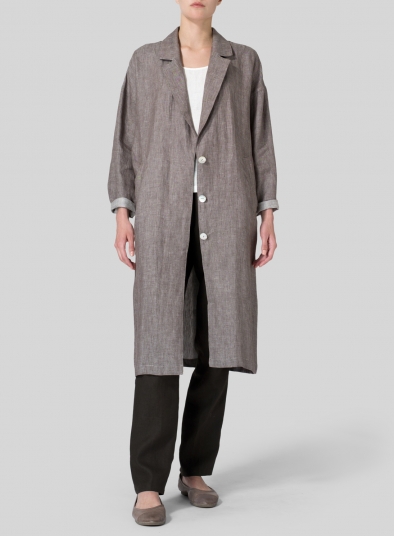 Linen Classic L/Sleeve Long Jacket