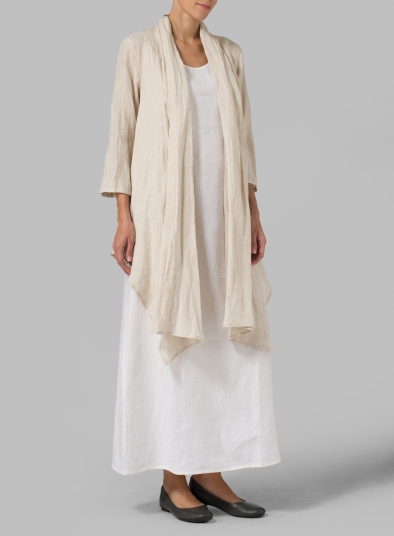 Linen Long Shawl-Collar Over Jacket