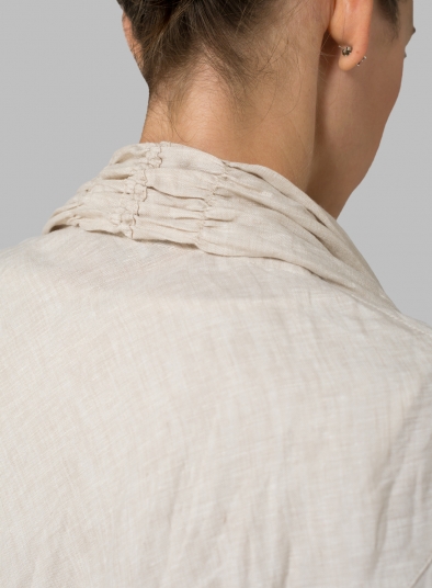 Linen Long Shawl-Collar Over Jacket