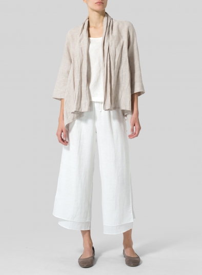 Linen Shawl Collar Jacket