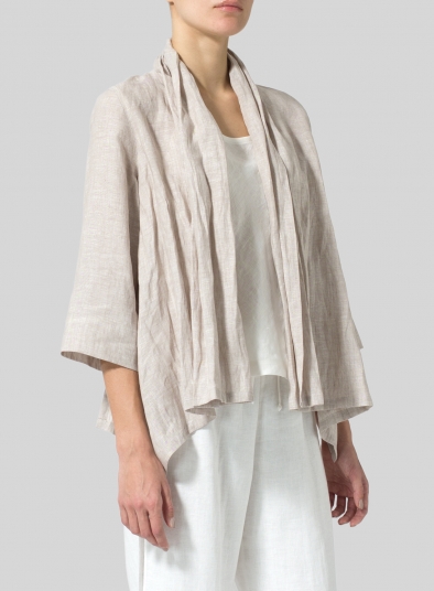 Linen Shawl Collar Jacket
