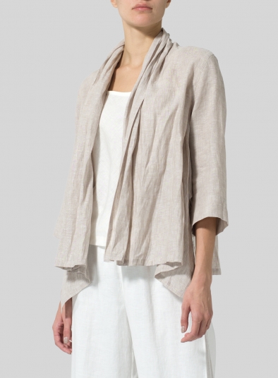 Linen Shawl Collar Jacket