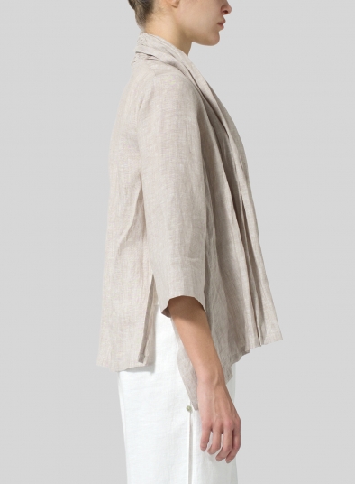 Linen Shawl Collar Jacket