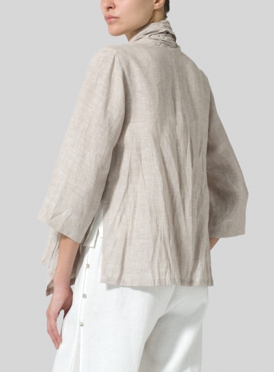 Linen Shawl Collar Jacket