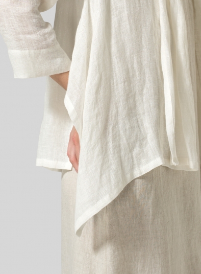 Gauze Linen Shawl Collar Jacket