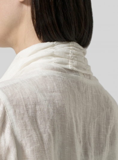 Gauze Linen Shawl Collar Jacket