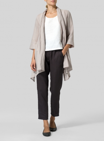 Linen Open Front Jacket