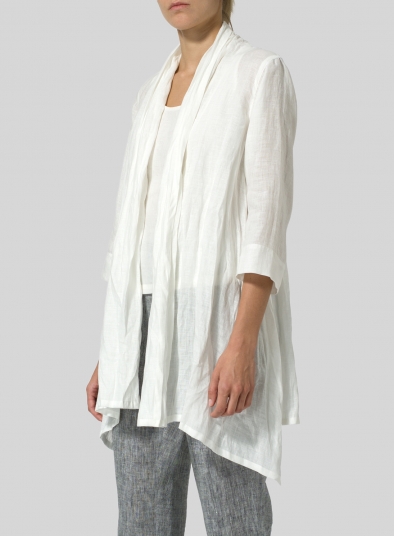 Linen Open Front Jacket