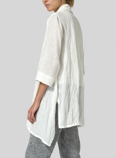 Linen Open Front Jacket