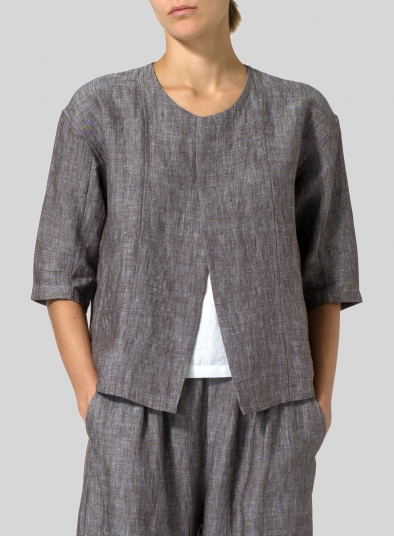 Linen Open Front Jacket