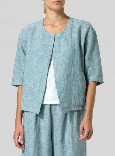 Linen Open Front Jacket