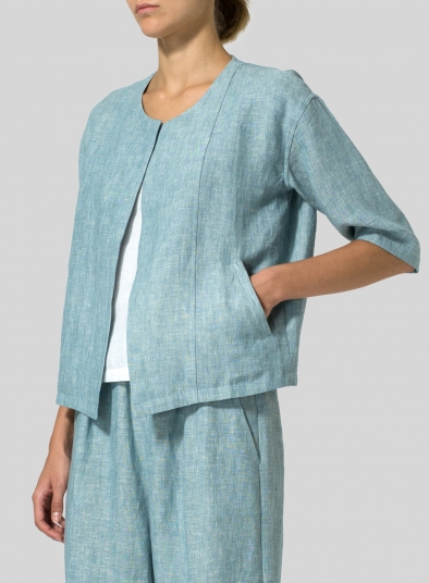 Linen Open Front Jacket
