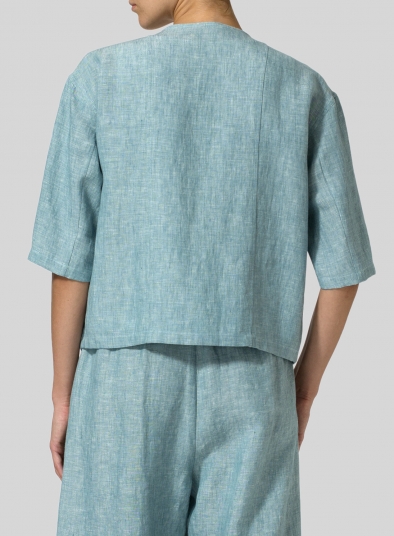 Linen Open Front Jacket