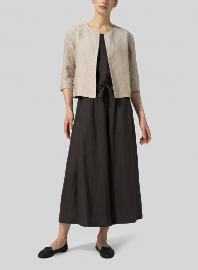 Linen Open Front Jacket