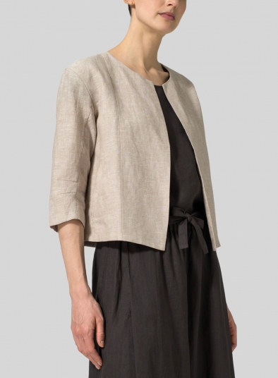 Linen Open Front Jacket