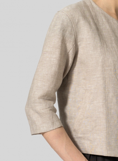 Linen Open Front Jacket