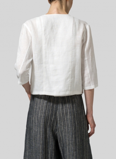 Linen Open Front Jacket