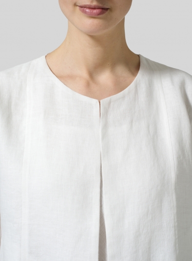 Linen Open Front Jacket
