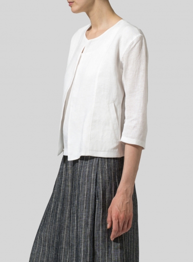 Linen Open Front Jacket