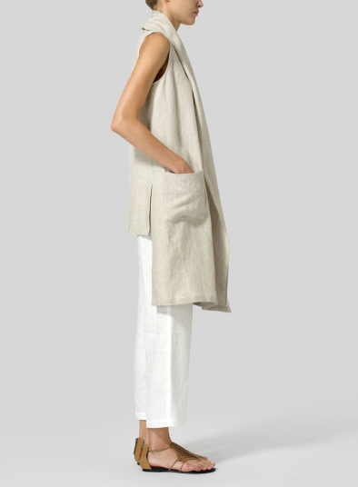 Linen Hi-Lo Hem Vest