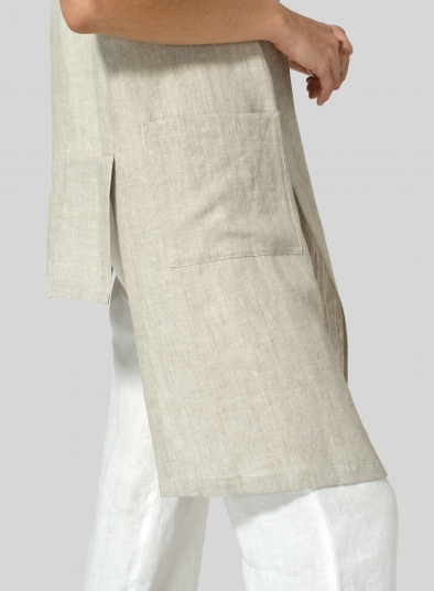 Linen Hi-Lo Hem Vest
