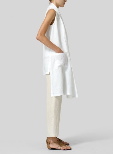 Linen Hi-Lo Hem Vest