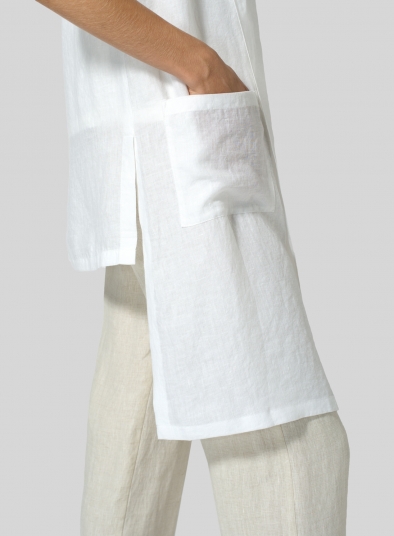Linen Hi-Lo Hem Vest