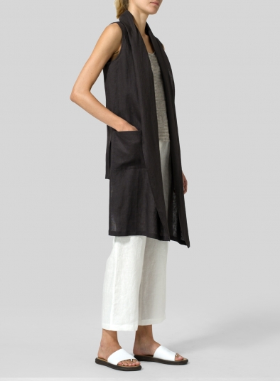 Linen Hi-Lo Hem Vest