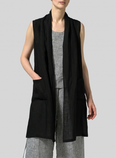 Linen Hi-Lo Hem Vest