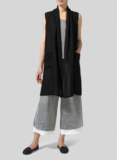 Linen Hi-Lo Hem Vest