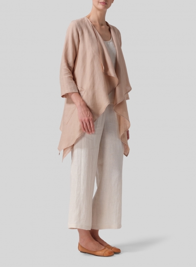 Linen Waterfall Open Jacket