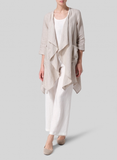 Linen Waterfall Open Jacket