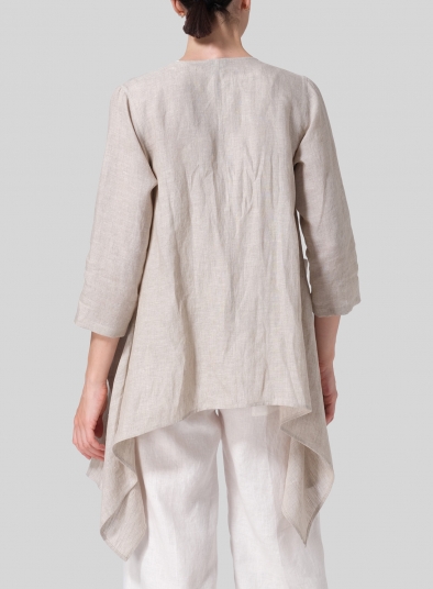 Linen Waterfall Open Jacket