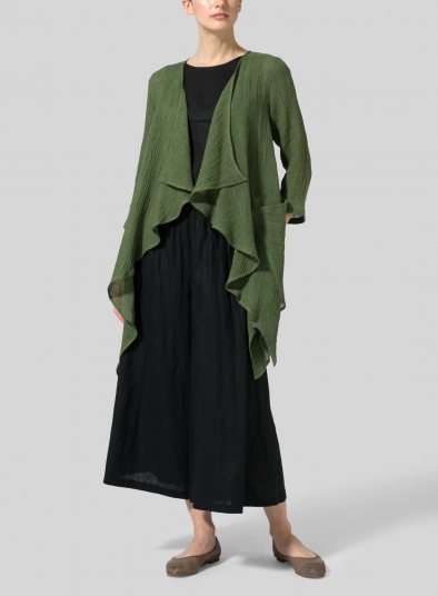 Linen Waterfall Open Gauze Jacket