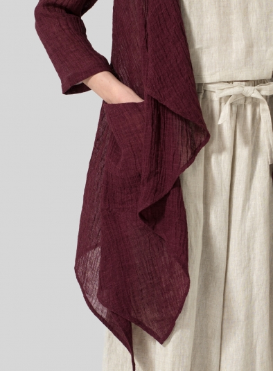 Linen Waterfall Open Gauze Jacket