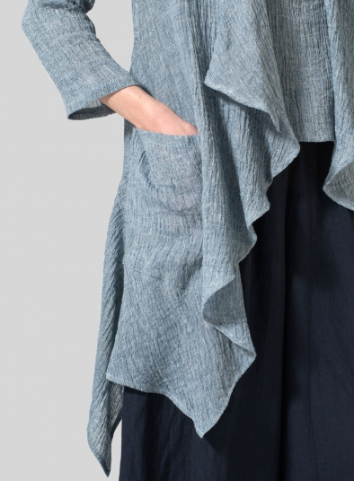 Linen Waterfall Open Gauze Jacket