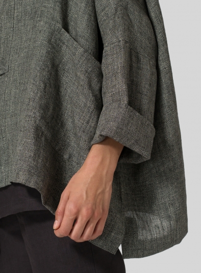 Yarn-dyed Linen Kimono Jacket