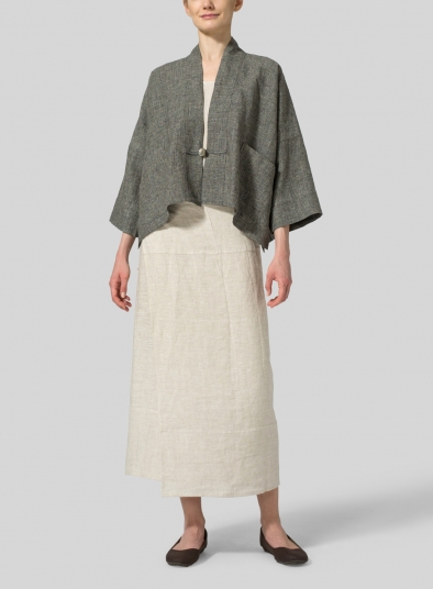Yarn-dyed Linen Kimono Jacket