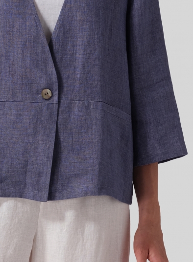 Linen Classic Single-Button Jacket