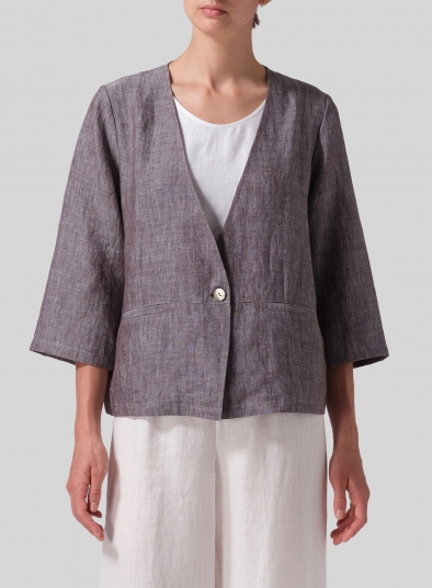 Linen Classic Single-Button Jacket