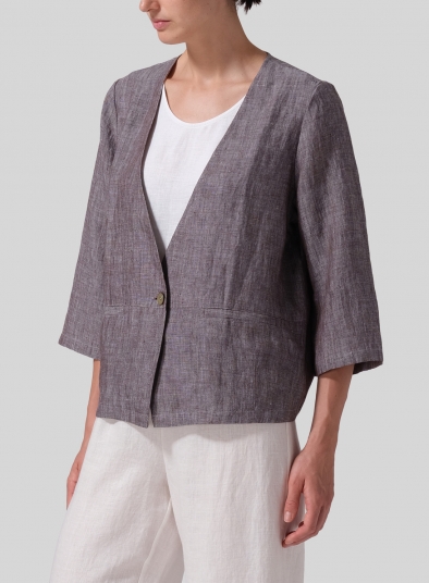 Linen Classic Single-Button Jacket