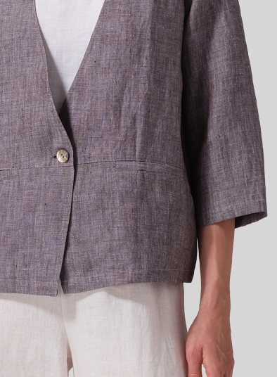 Linen Classic Single-Button Jacket