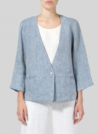 Linen Boxy Fit Jacket