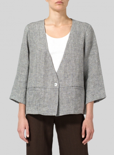 Linen Boxy Fit Jacket