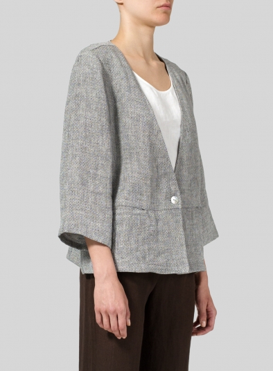 Linen Boxy Fit Jacket