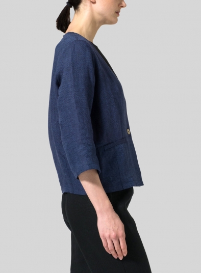 Linen Boxy Fit Jacket